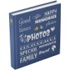 Henzo Jumbo Fotoalbum Wording blauw 30x30 cm 100 witte paginas