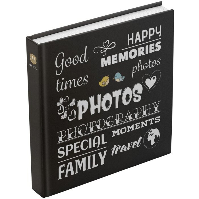 Henzo Jumbo Fotoalbum Wording zwart 30x30 cm 100 witte paginas