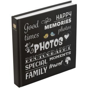 Henzo Jumbo Fotoalbum Wording zwart 30x30 cm 100 witte...