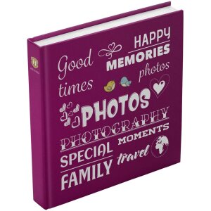 Henzo Jumbo Fotoalbum Wording wijnrood 30x30 cm 100 witte...