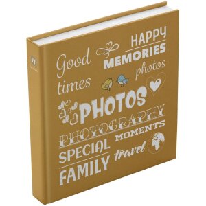 Henzo Jumbo Fotoalbum Wording geel 30x30 cm 100 witte...