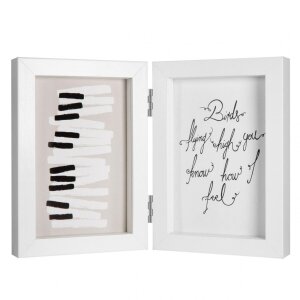 Henzo Houten Dubbele Lijst Piano 2 Fotos 10x15 cm Wit