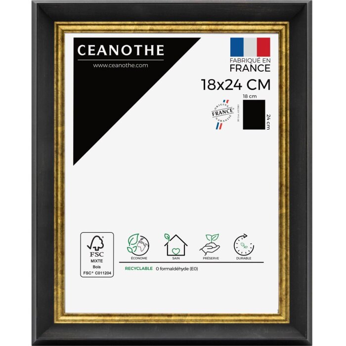 Ceanothe Fotolijst Pandore 24x30 cm zwart-goud