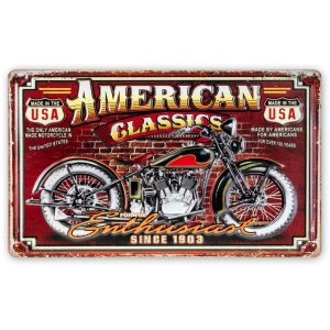 ZEP Tinnen bord CLASSIC 40x24x0,4 cm Motorfiets rood