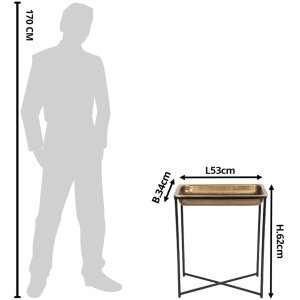 Clayre & Eef 50420L Bijzettafel 53x54x62 cm Koperkleurig