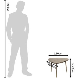 Clayre & Eef 50422S Bijzettafel 60x60x42 cm Goudkleurig