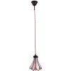 Clayre & Eef 5LL-6196 Hanglamp Tiffany Ø 15x115 cm E14-max 1x40W Roze - Beige