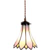 Clayre & Eef 5LL-6196 Hanglamp Tiffany Ø 15x115 cm E14-max 1x40W Roze - Beige