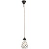 Clayre & Eef 5LL-6198 Hanglamp Tiffany Ø 15x115 cm E14-max 1x40W Wit-Bruin