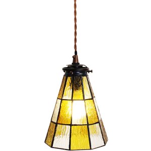 Clayre & Eef 5LL-6199 Hanglamp Tiffany Ø 15x115 cm E14-max 1x40W Geel-Bruin