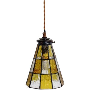 Clayre & Eef 5LL-6199 Hanglamp Tiffany Ø 15x115 cm E14-max 1x40W Geel-Bruin