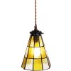 Clayre & Eef 5LL-6199 Hanglamp Tiffany Ø 15x115 cm E14-max 1x40W Geel-Bruin