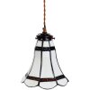 Clayre & Eef 5LL-6201 Hanglamp Tiffany Ø 15x115 cm E14-max 1x40W Wit - Bruin