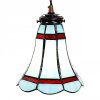 Clayre & Eef 5LL-6202 Hanglamp Tiffany Ø 15x115 cm E14-max 1x25W Blauw - Rood