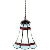 Clayre & Eef 5LL-6202 Hanglamp Tiffany Ø 15x115 cm E14-max 1x25W Blauw - Rood