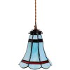 Clayre & Eef 5LL-6202 Hanglamp Tiffany Ø 15x115 cm E14-max 1x25W Blauw - Rood