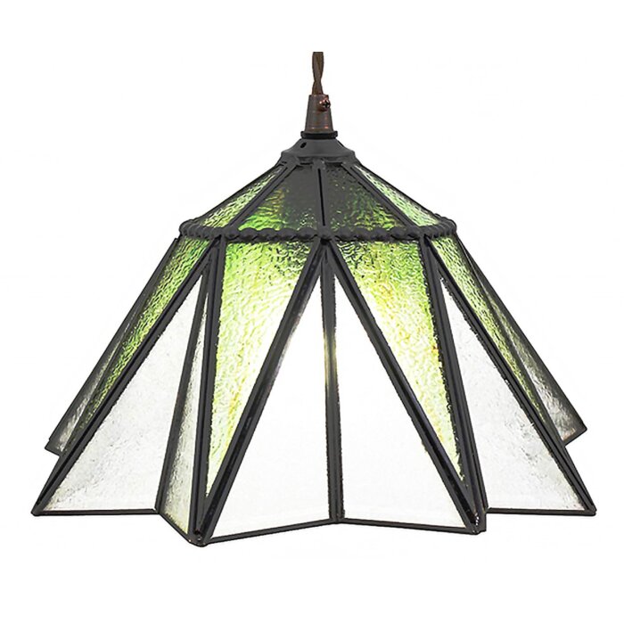 Clayre & Eef 5LL-6222 Hanglamp Tiffany Ø 31x107 cm E27-max 1x40W Groen