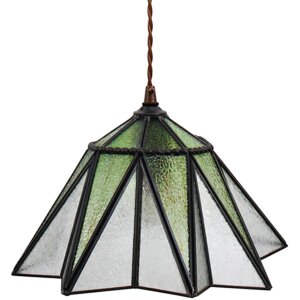 Clayre & Eef 5LL-6222 Hanglamp Tiffany Ø 31x107 cm E27-max 1x40W Groen