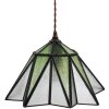 Clayre & Eef 5LL-6222 Hanglamp Tiffany Ø 31x107 cm E27-max 1x40W Groen