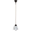 Clayre & Eef 5LL-6223 Hanglamp Tiffany Ø 18x115 cm E14-max 1x25W Wit - Bruin