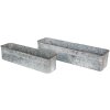 Clayre & Eef 5Y1074 Plantenhouder (2 stuks) 61x16x12 - 50x13x11 cm Grijs