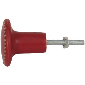 Clayre & Eef 65062 Deurknop Ø 4x3 cm Rood - Goudkleurig