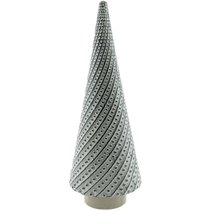 Clayre & Eef 6CE1512 Decoratie Kerstboom Ø 10x27 cm Grijs