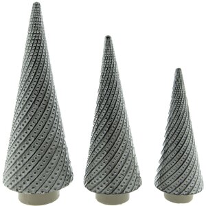 Clayre & Eef 6CE1512 Decoratie Kerstboom Ø 10x27 cm Grijs