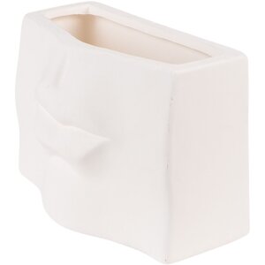 Clayre & Eef 6CE1526 Decoratie bloempot 17x7x11 cm Wit