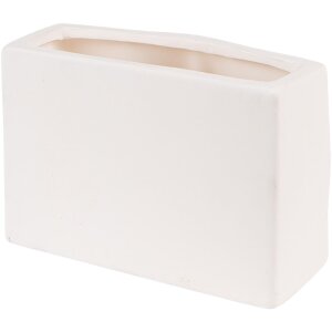 Clayre & Eef 6CE1526 Decoratie bloempot 17x7x11 cm Wit