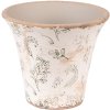 Clayre & Eef 6CE1548M Decoratie bloempot Ø 12x11 cm Groen - Beige