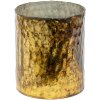 Clayre & Eef 6GL3614 Theelichthouder Ø 11x13 cm Goudkleurig - Bruine Kaarsenhouder