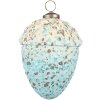 Clayre & Eef 6GL3716 Kerstbal Ø 9x14 cm Turquoise - Beige Kerstbal