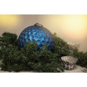 Clayre & Eef 6GL3733 Kerstbal Ø 25x25 cm Blauwe Kerstbal XL