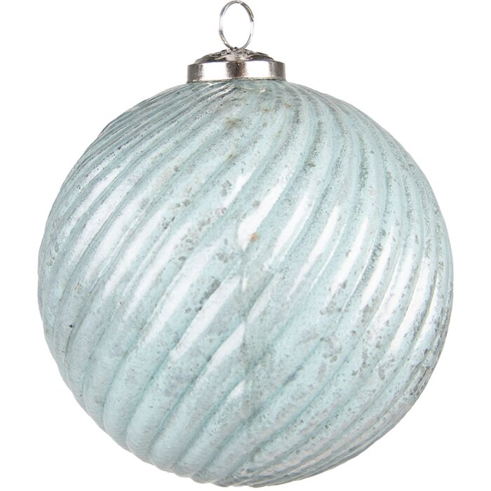 Clayre & Eef 6GL3742 Kerstbal Ø 15x15 cm Turquoise Kerstbal XL