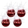 Clayre & Eef 6GL3929 Kerstbal Ø 10 cm (Set van 4) Rood - Wit