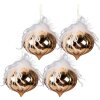 Clayre & Eef 6GL3932 Kerstbal Ø 12 cm (Set van 4) Goudkleurig - Wit