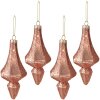 Clayre & Eef 6GL3935 Kerstbal Ø 6x15 cm (Set van 4) Roze