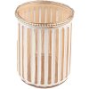 Clayre & Eef 6GL3998 Theelichthouder Ø 10x11 cm Beige Glazen Kaarsenhouder