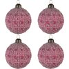 Clayre & Eef 6GL4110 Kerstbal Ø 8x8 cm (Set van 4) Rood