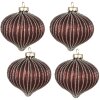 Clayre & Eef 6GL4111 Kerstbal Ø 8x8 cm (Set van 4) Rood