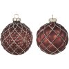 Clayre & Eef 6GL4118 Kerstboombal Ø 8x8 cm (Set van 2) Rood