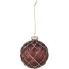 Clayre & Eef 6GL4118 Kerstboombal Ø 8x8 cm (Set van 2) Rood