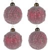 Clayre & Eef 6GL4140 Kerstbal Ø 8x8 cm (Set van 4) Rood