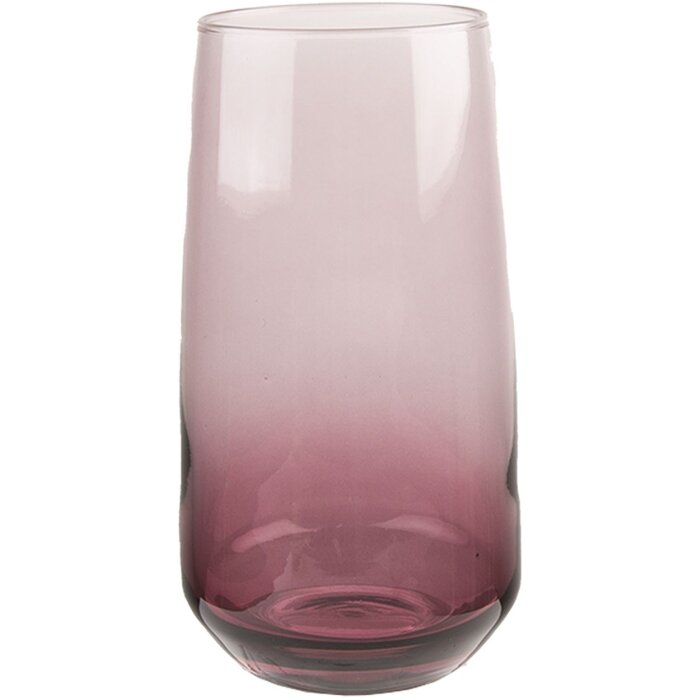 Clayre & Eef 6GL4311P Drinkglas Ø 6x14 cm - 430 ml Waterglas Paars