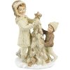 Clayre & Eef 6PR4797 Decoratie Kinderen met Kerstboom 10x5x14 cm Beige