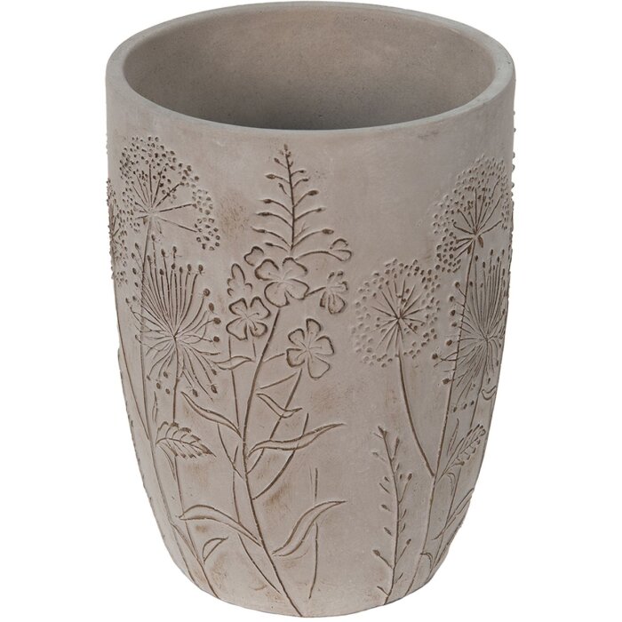 Clayre & Eef 6TE0405L Bloempot Ø 18x25 cm Grijs - Beige