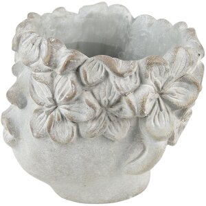 Clayre & Eef 6TE0418L Bloempot 20x18x18 cm Grijs - Beige