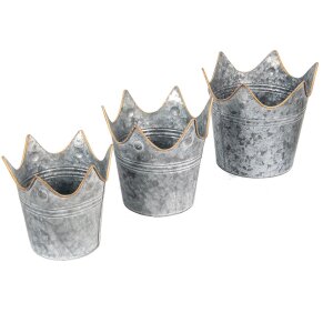 Clayre & Eef Decoratie Plantenhouder (3 stuks) Ø 24x22 - Ø 21x19 - Ø 19x17 cm