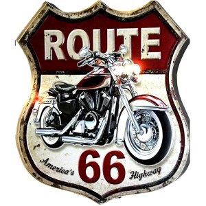 Clayre & Eef 6Y5002 Tekstbord 30x1x35 cm Route 66